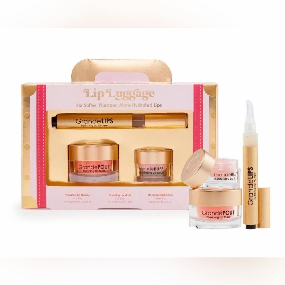 Grande Cosmetics Lip Luggage Set New in Box